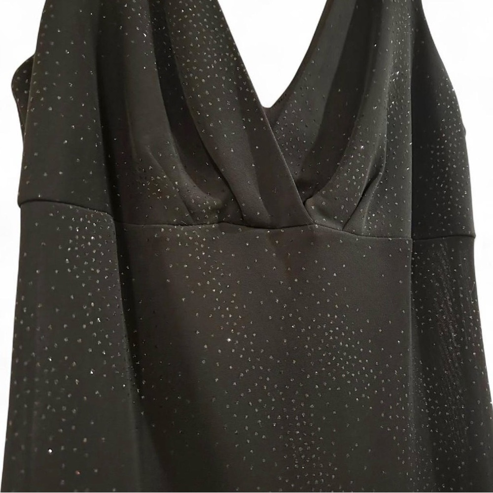Vintage Luly K NYC Black Sparkly Party Dance Dress V-Neck 90s Y2K Women’s Medium